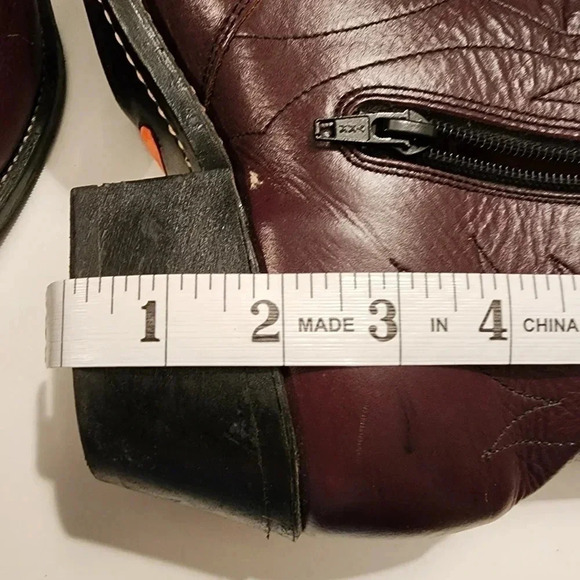 Vintage Long Haul  Leather Oil-Resistant Cowboy Ankle Boots Size 9 Side Zipper main image 8